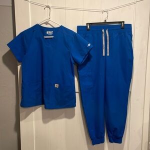 Carhartt Women's Scrub Set Royal Blue Medium Top Large Bottom Like New